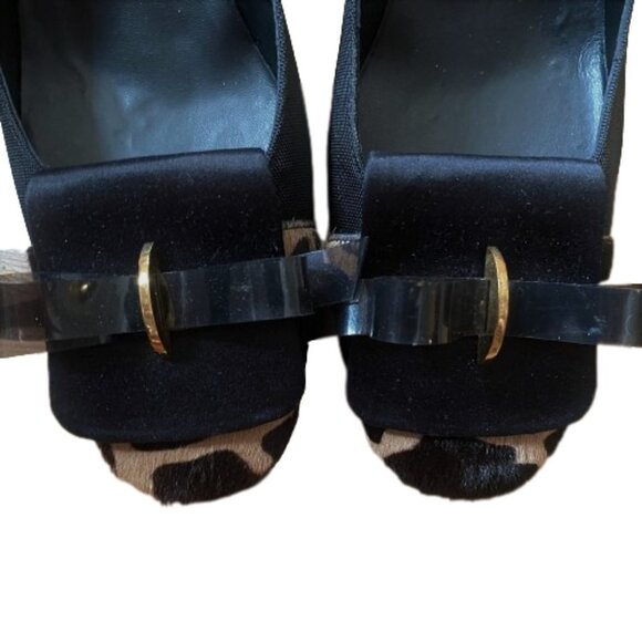 Vintage Y2K Di Sandro Bologna bow animal print kitten heel shoes - Picture 13 of 15